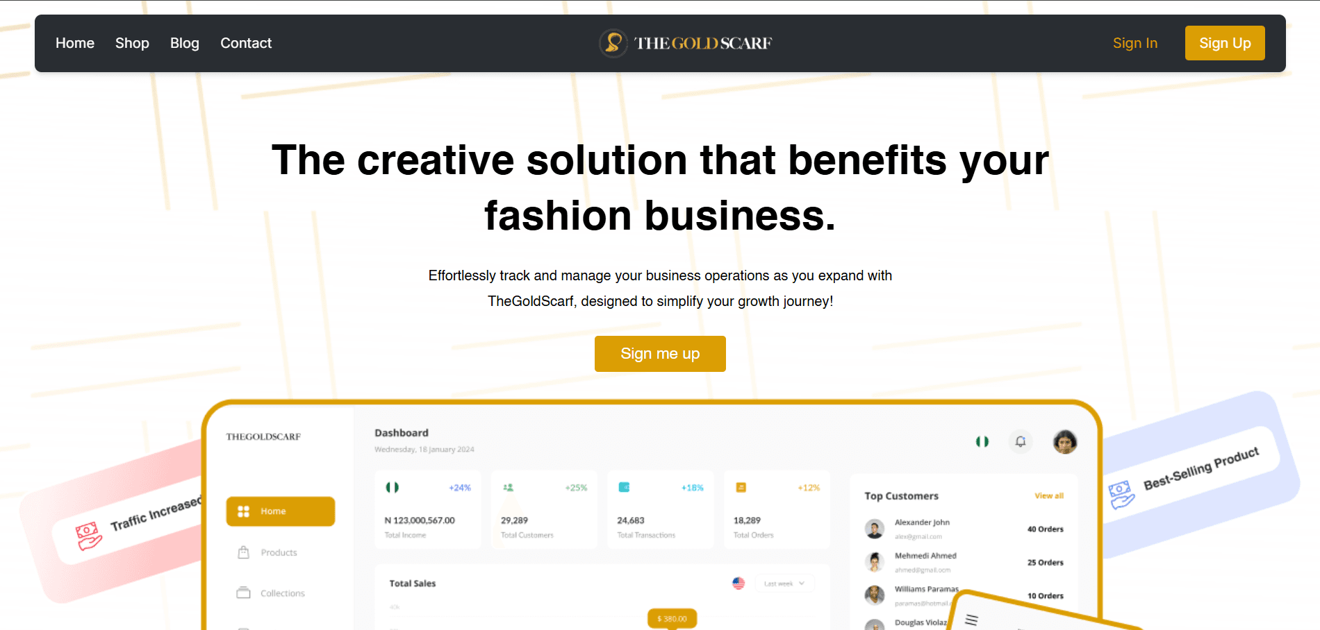 TheGoldScarf Brand's Dashboard